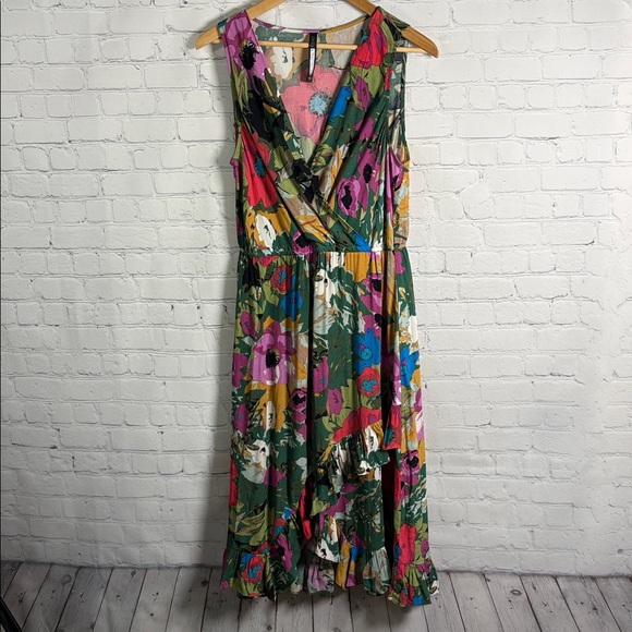 ANTHROPOLOGIE PLENTY by Tracy Reese Daphne Faux Wrap Floral Sleeveless Dress S - Picture 2 of 8